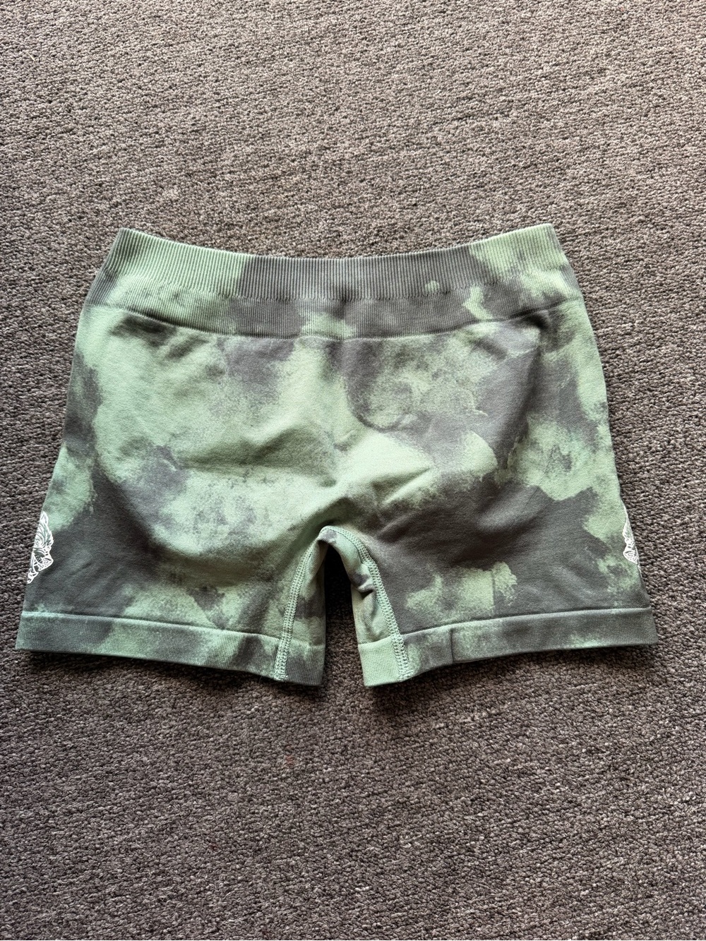 Darc Sport marble minty green tie-dye workout shorts NWOT